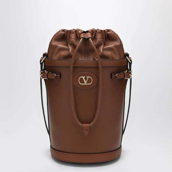 Valentino Garavani - VLogo Signature Bucket Bag in Tobacco Brand Apparel &amp; Accessories TU
