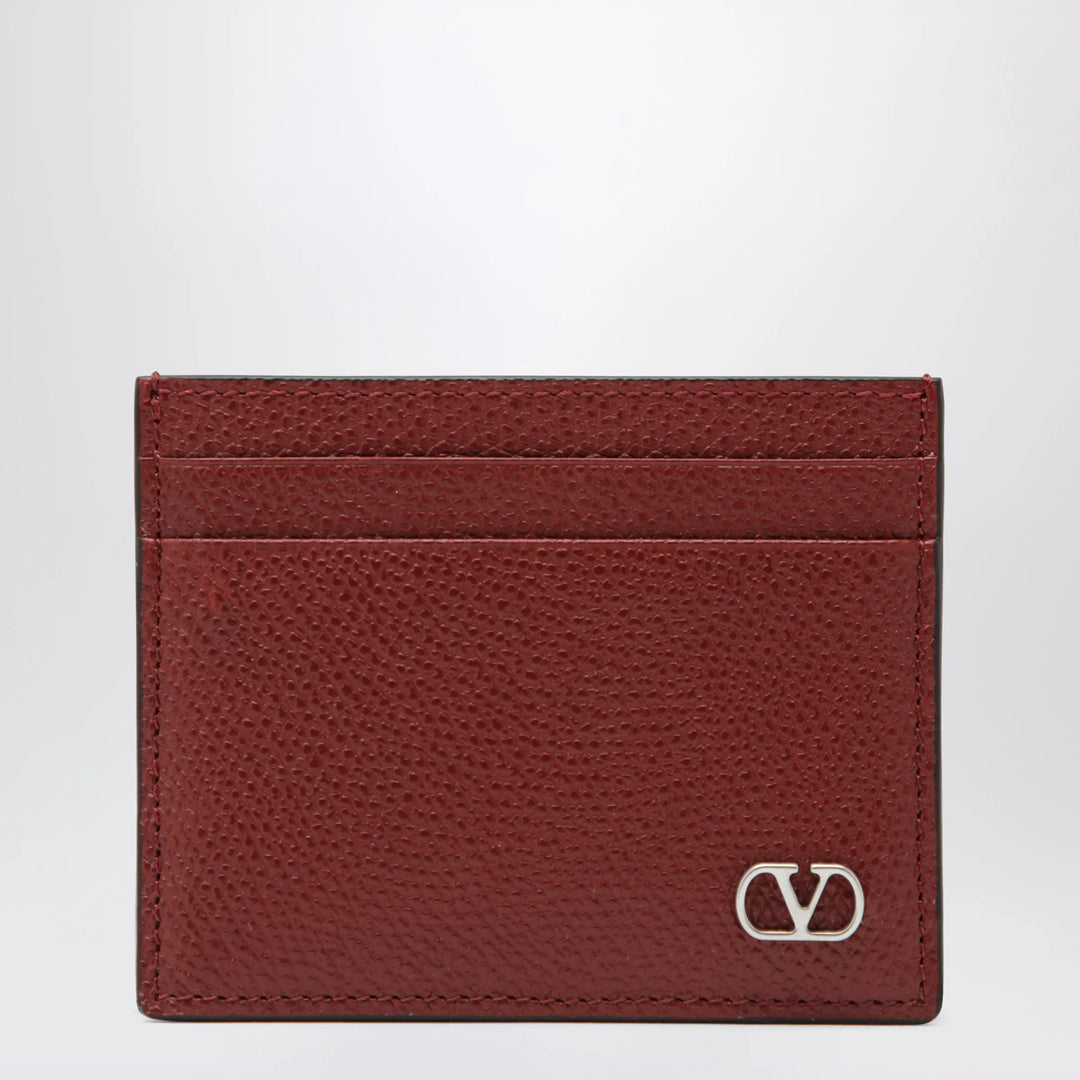 Valentino Garavani - VLogo Signature card holder in grained calfskin, russet red Brand Apparel &amp; Accessories U