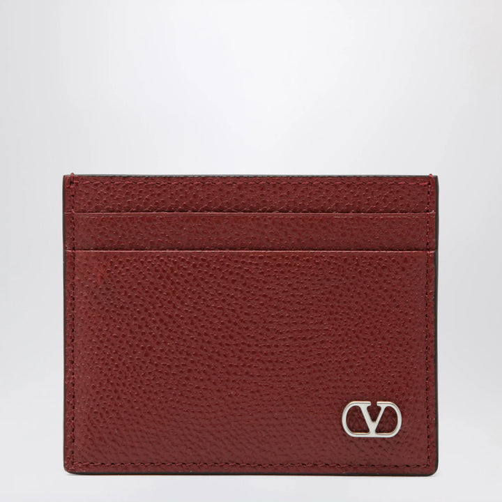 Valentino Garavani - VLogo Signature card holder in grained calfskin, russet red Brand Apparel &amp; Accessories U