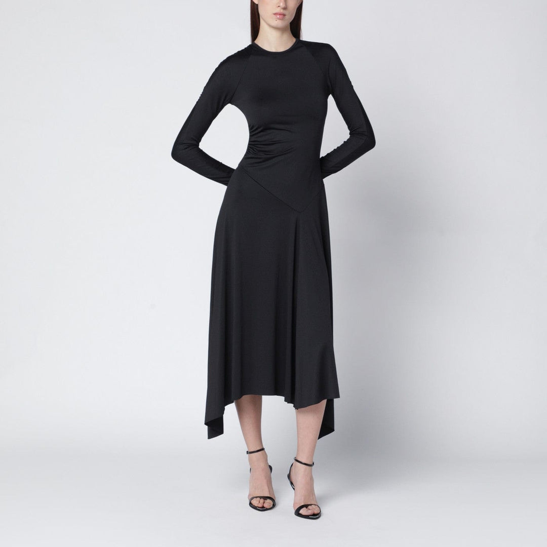 Apparel & Accessories Victoria Beckham - Black asymmetric midi dress Brand