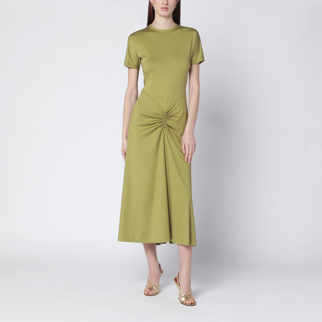 Apparel & Accessories Victoria Beckham - Blaire dress with gathered waist in yellowish green Brand
