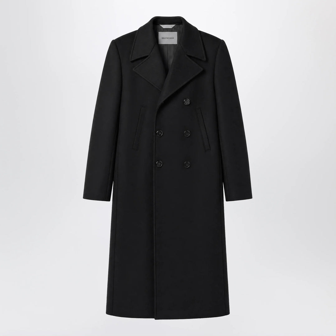 Balenciaga - Long double-face tailored coat in black cotton Brand 48 IT
