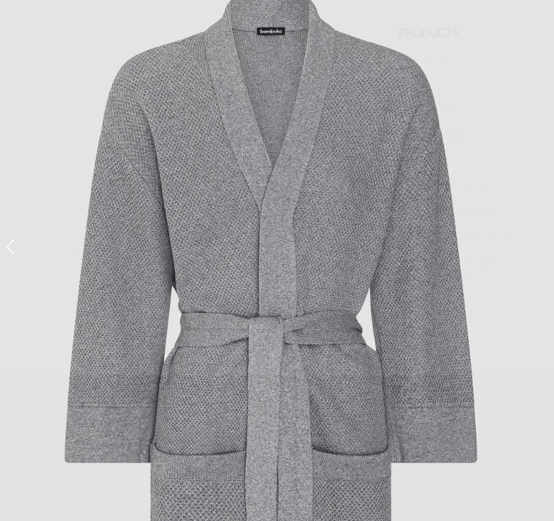 Bathrobes (S/M) H125cm / Marl Dove Bemboka Pure Cotton Knitted Bathrobes Brand