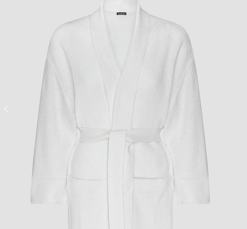 Bathrobes (S/M) H125cm / White Bemboka Pure Cotton Knitted Bathrobes Brand