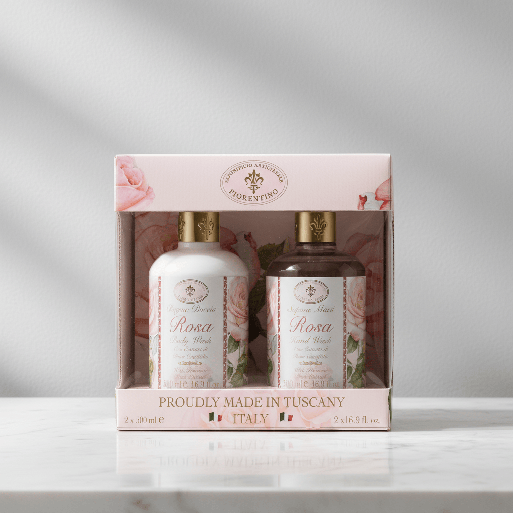 Saponificio Artigianale Fiorentino Rose Body &amp; Hand Wash 2pcs Brand Body and Hand Wash Bundles