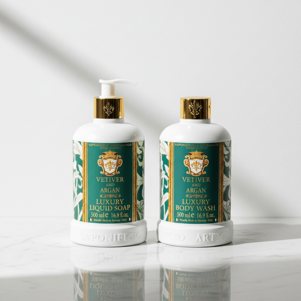 Saponificio Artigianale Fiorentino Vetiver &amp; Argan Body &amp; Hand Wash Set Brand Body and Hand Wash Bundles