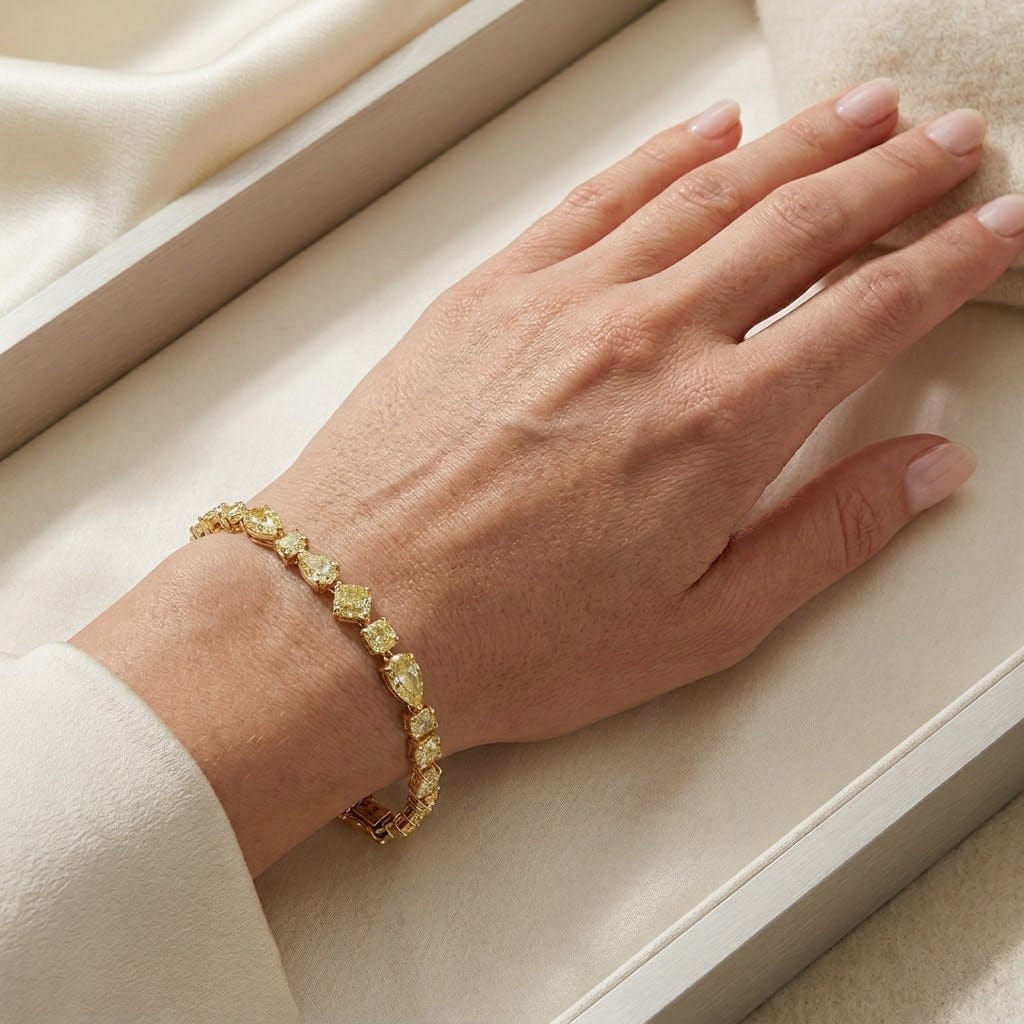 LEIBISH 13.59ct Mixed-Shape Yellow Diamond Bracelet Brand Bracelet