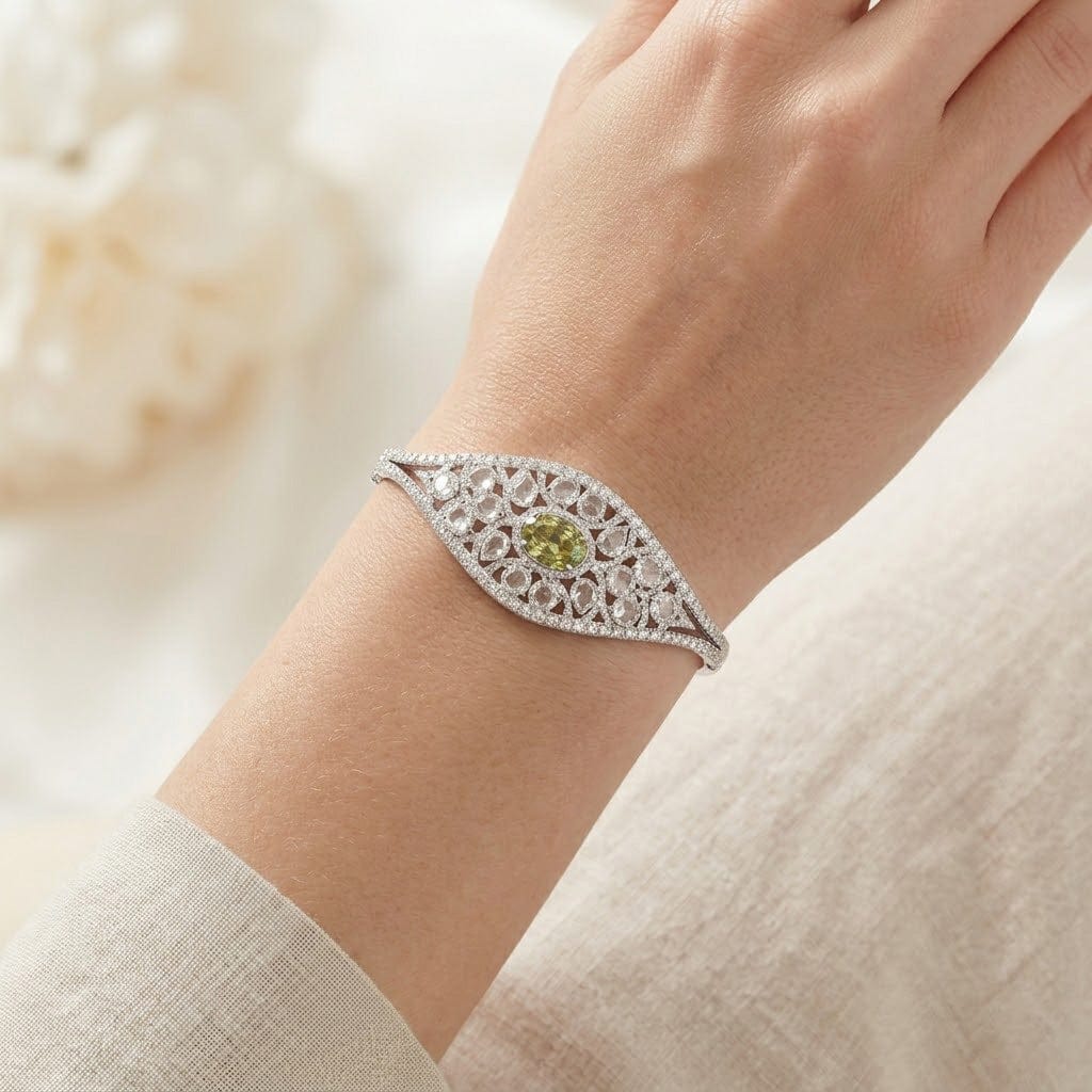 LEIBISH 2.75ct Fancy Grayish Greenish Yellow Diamond Bangle Brand Bracelet
