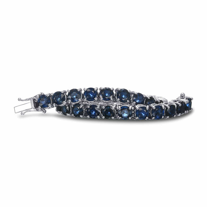 LEIBISH 22.00ct Round Blue Sapphire Tennis Bracelet Brand Bracelet