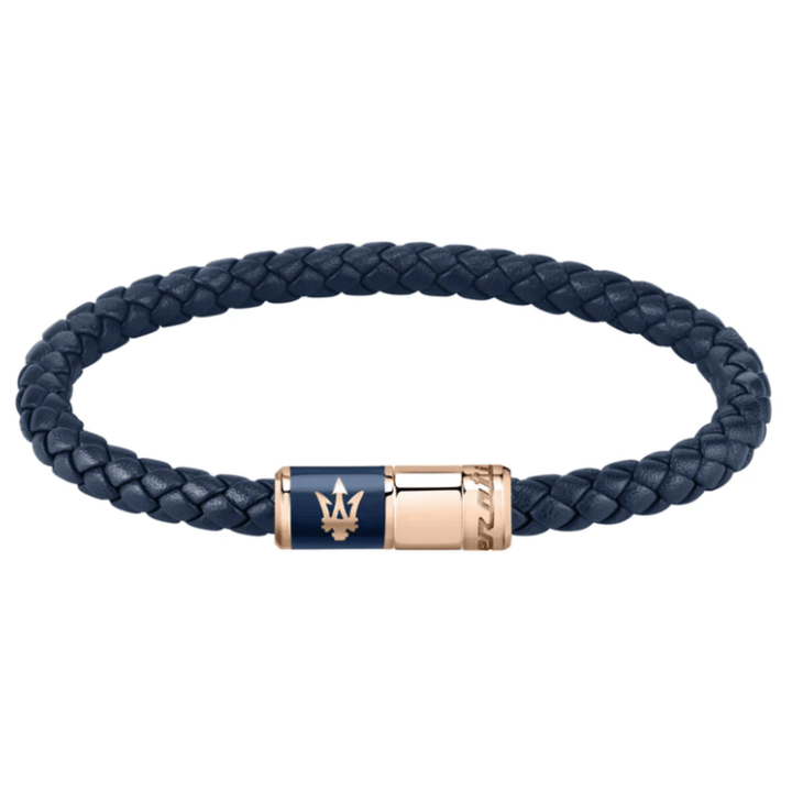 Maserati Bracelets Maserati Jewels Blue Leather Bracelet Brand