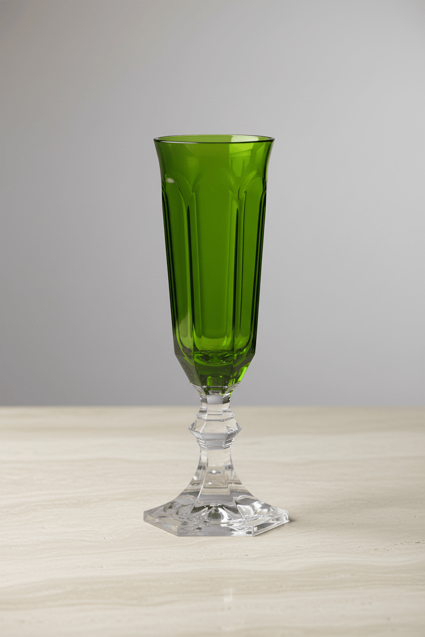 Mario Luca Giusti Dolce Vita Set of 2 Champagne Flute Green Brand Champagne Flute
