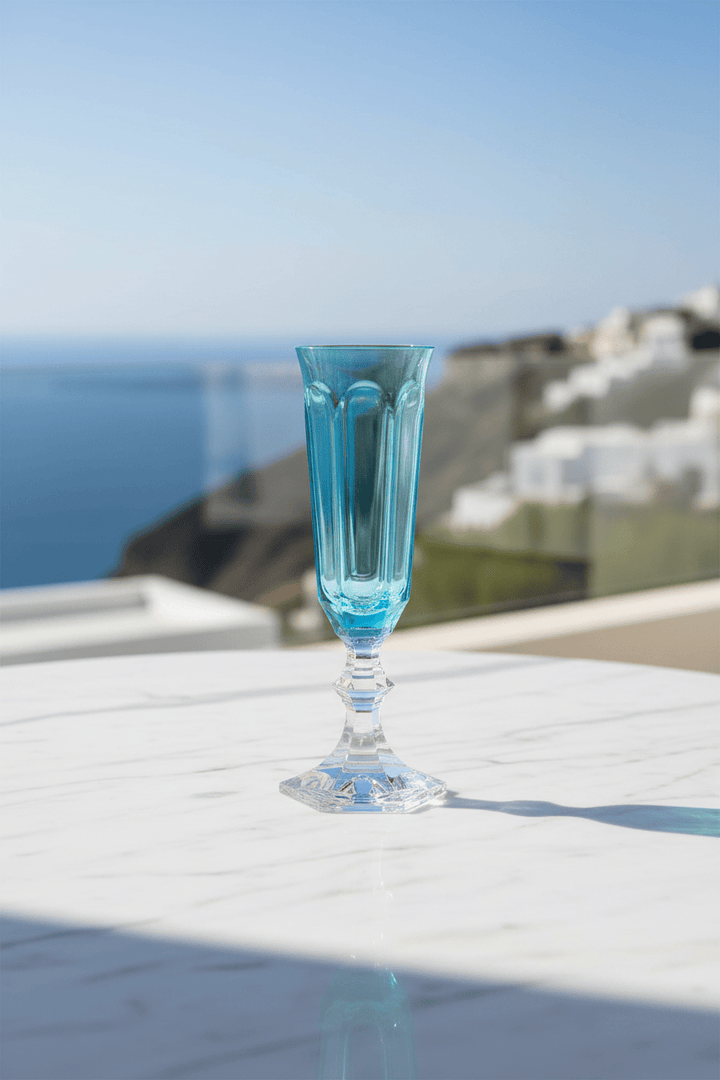 Mario Luca Giusti Dolce Vita Set of 2 Champagne Flute Turquoise Brand Champagne Flute