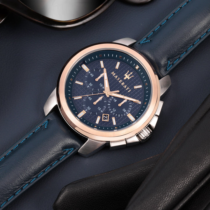 Maserati Chronograph Watches Maserati Successo Navy Blue Chronograph Brand