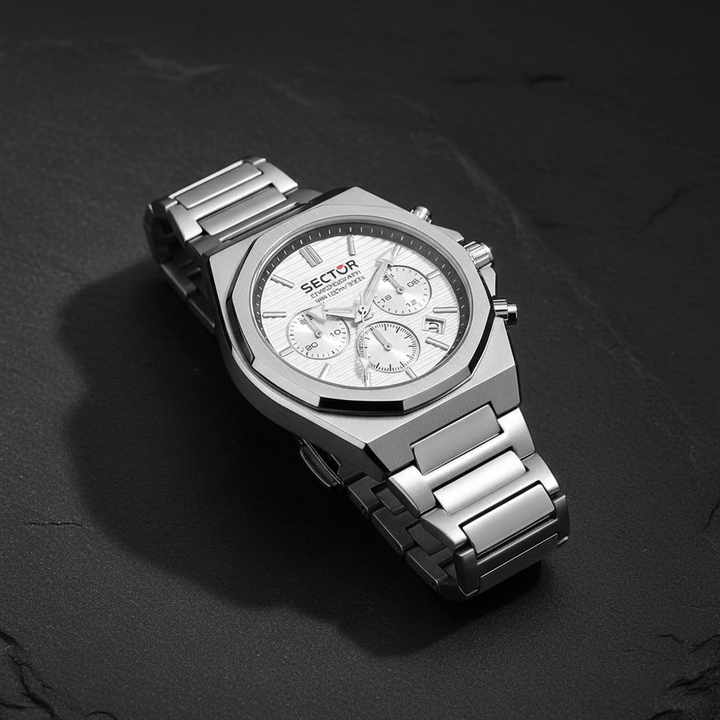 Sector 960 White Dial Silver Chronograph Brand Chronograph Watches