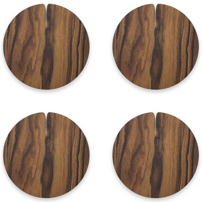 Lignis Coaster Lignis Nelumbo Coaster Large Set Of 4, Warm Rosewood Brand