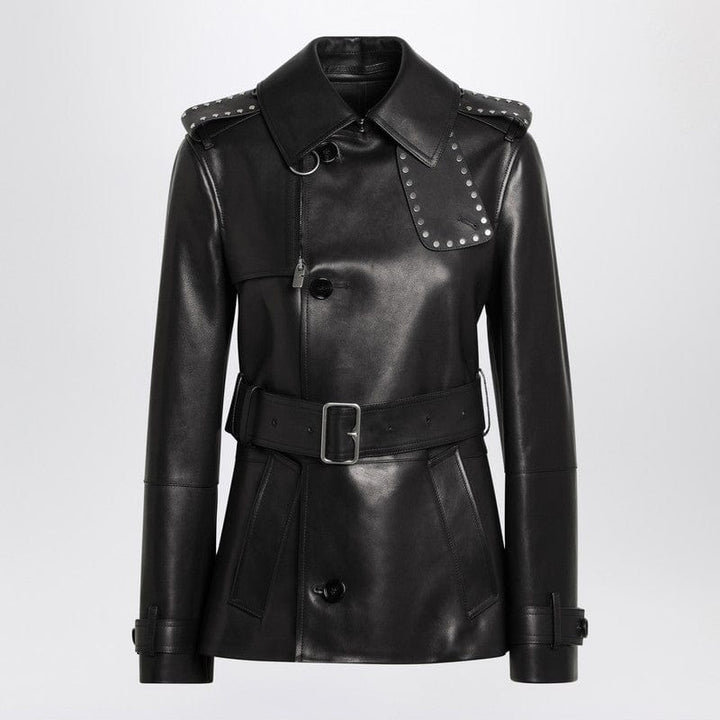 Burberry Coats 6 Burberry Short black leather jacket with studs Burberry Short black leather jacket with studs Brand