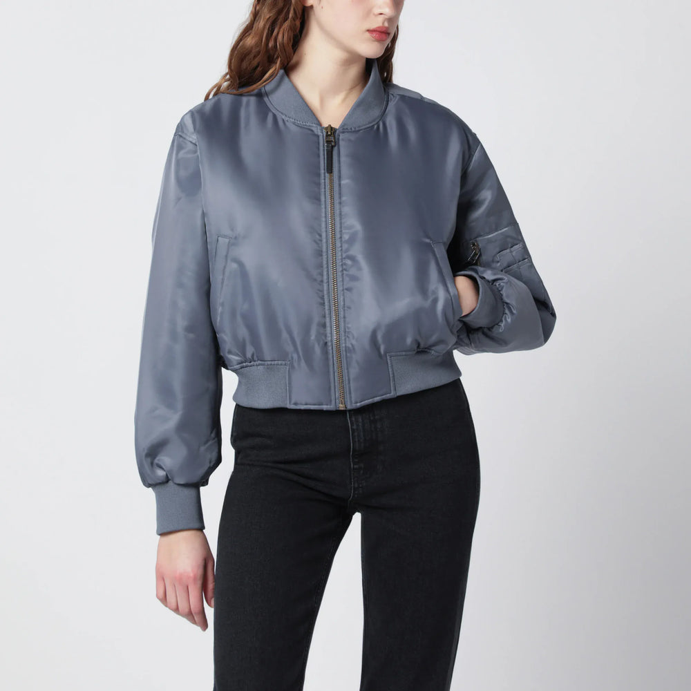 ANINE BING - Leon grey cropped bomber jacket Brand Coats & Jackets L