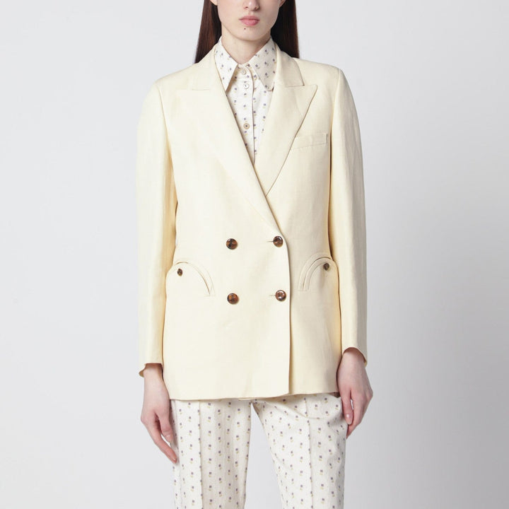 Coats &amp; Jackets Blazé Milano - Butter-coloured double-breasted jacket in linen and silk Brand
