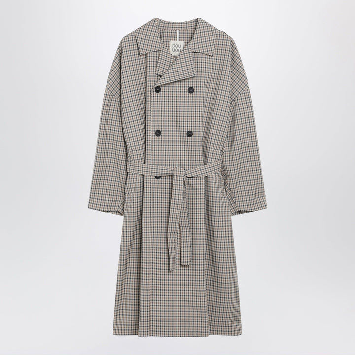 Coats &amp; Jackets Douuod - Double-breasted check trench coat Brand