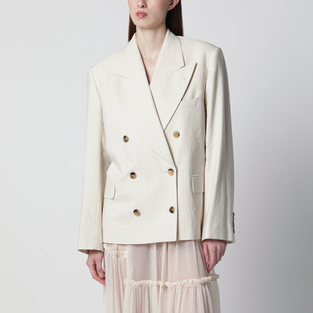 Coats &amp; Jackets Dries Van Noten - Écru oversized double-breasted jacket by Dries Van Noten Brand