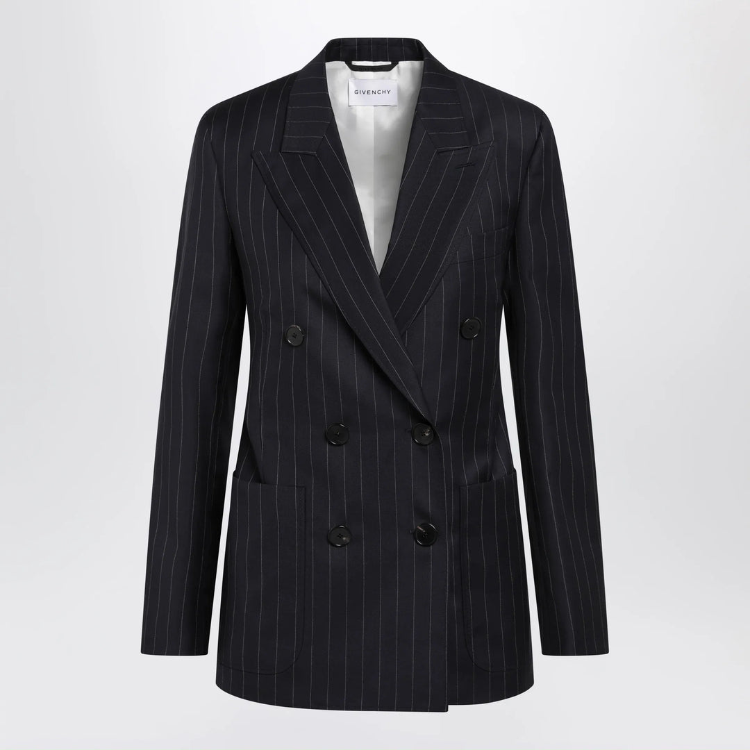Givenchy - Double-breasted pinstripe wool jacket, dark navy Brand Coats &amp; Jackets 38  FR