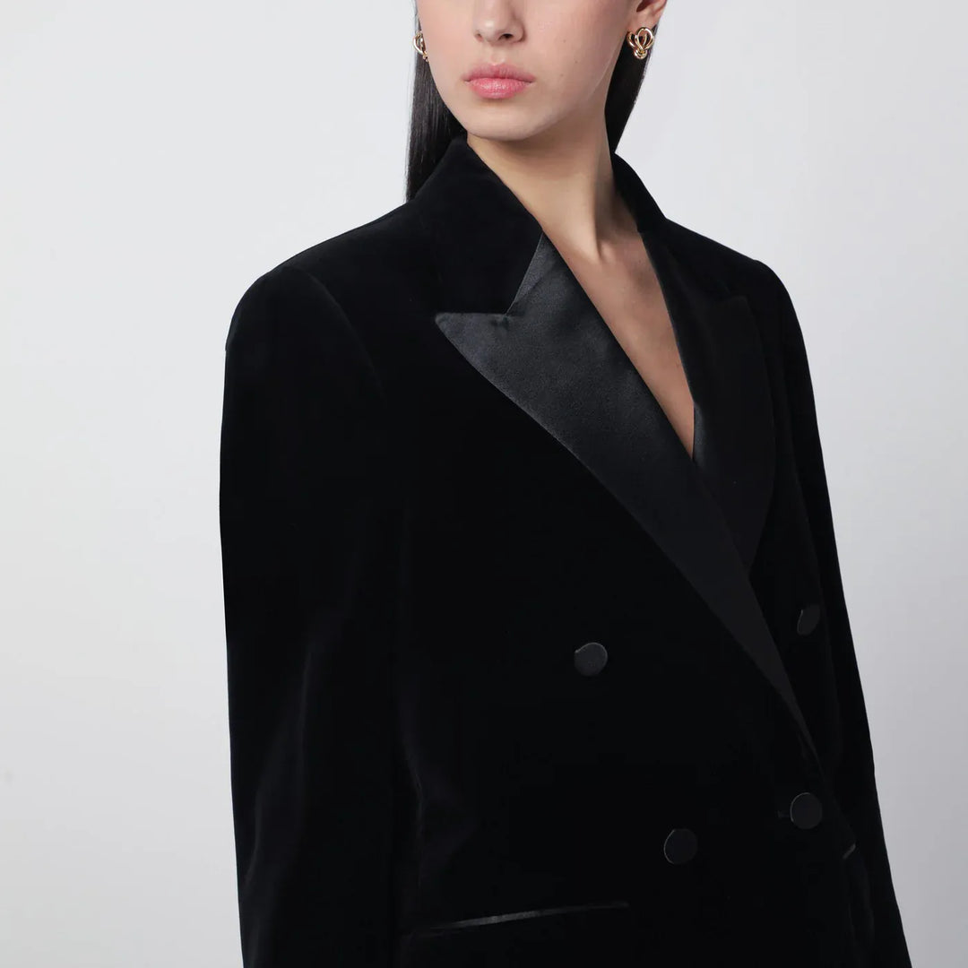 Golden Goose - Black velvet jacket with satin lapels Brand Coats &amp; Jackets