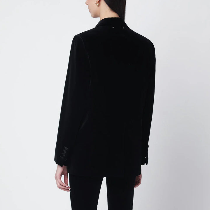 Golden Goose - Black velvet jacket with satin lapels Brand Coats &amp; Jackets