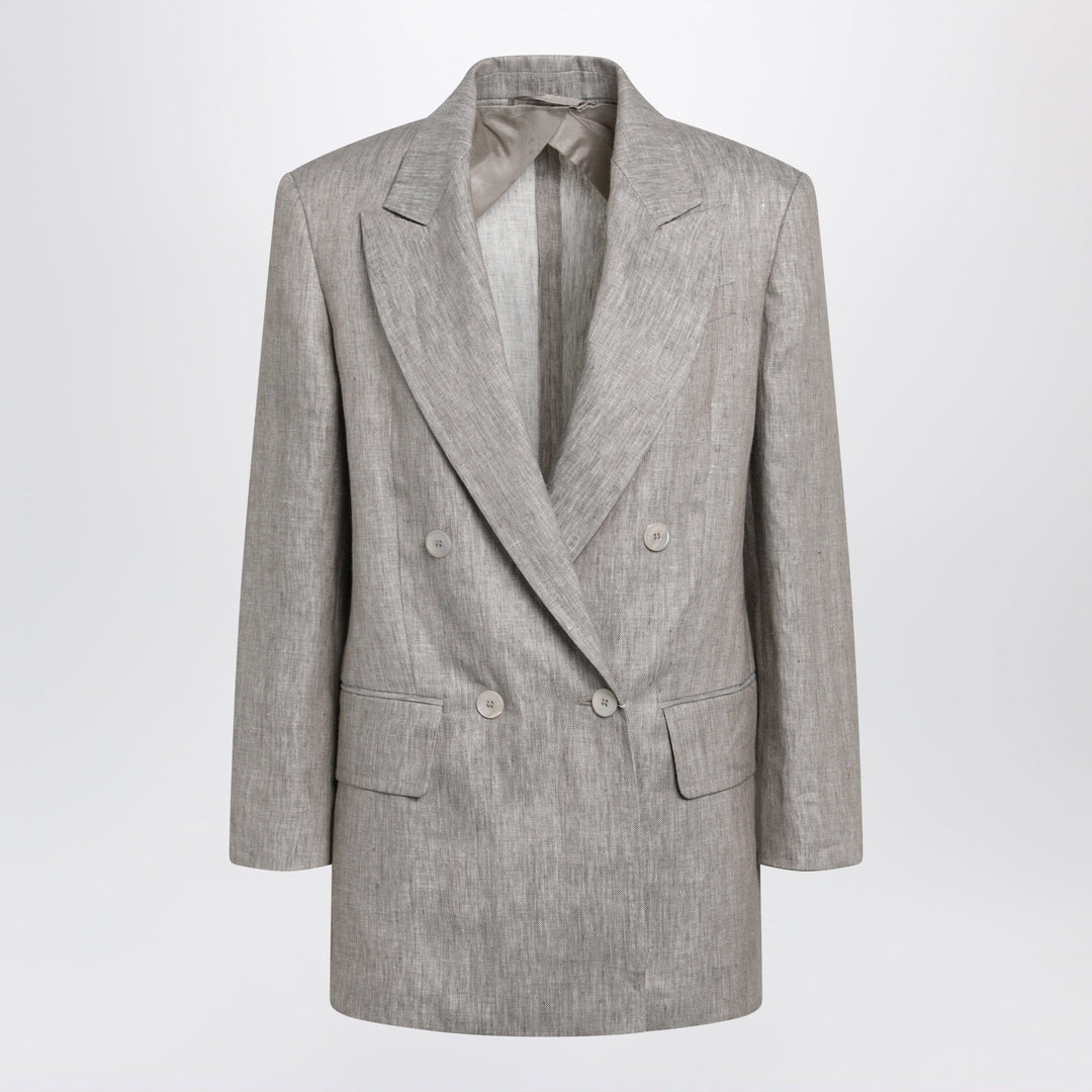 Coats &amp; Jackets Max Mara - Olimpia double-breasted chevron linen blazer in beige Brand