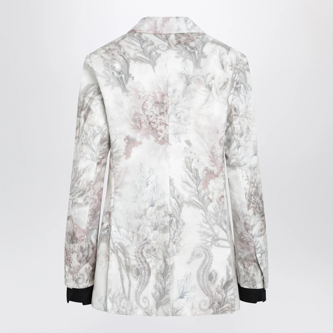 Max Mara - Slim blazer in printed organza and cotton gabardine Brand Coats &amp; Jackets