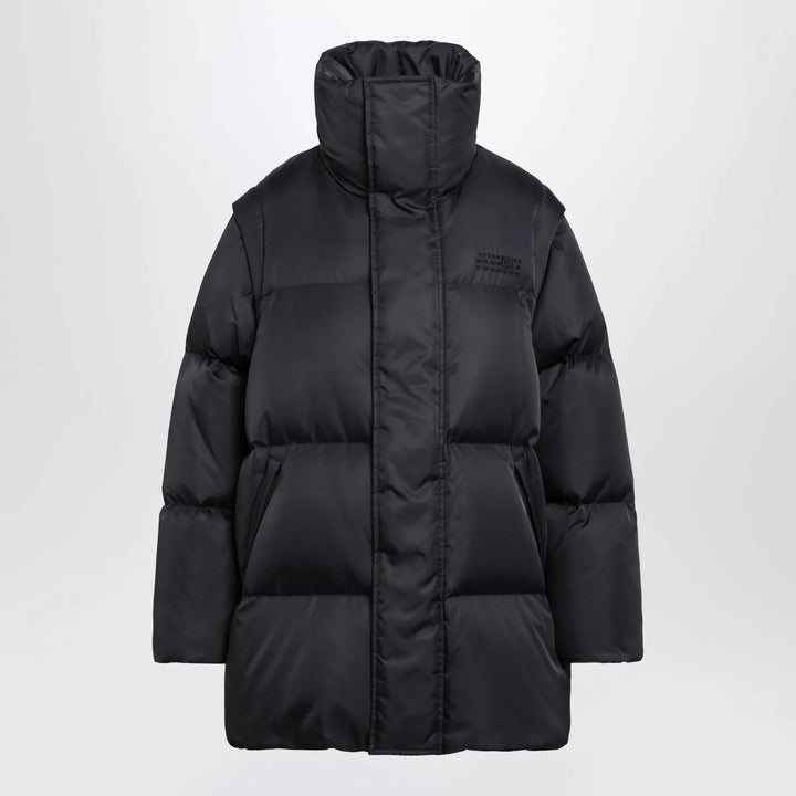 MM6 Maison Margiela - Nylon puffer jacket with detachable sleeves in black Brand Coats &amp; Jackets XS