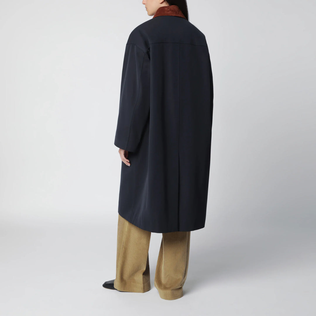 Róhe - Navy Cotton and Wool-Blend Coat Brand Coats &amp; Jackets 34  FR