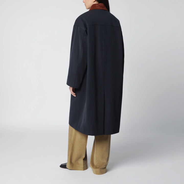 Róhe - Navy Cotton and Wool-Blend Coat Brand Coats &amp; Jackets 34  FR