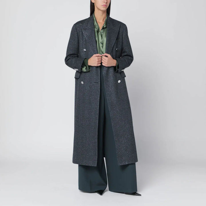 Tagliatore - Black houndstooth double-breasted coat Brand Coats &amp; Jackets 44  IT