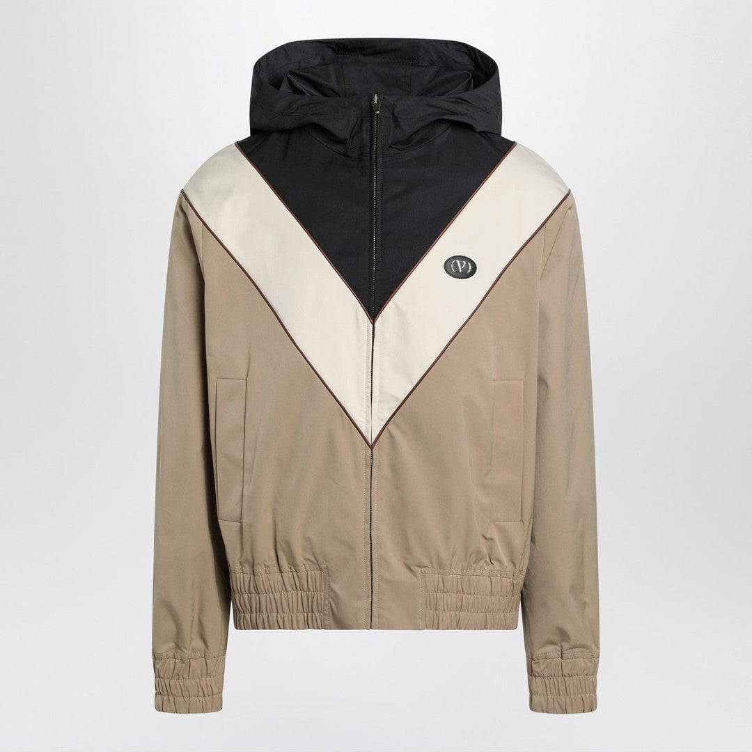Coats & Jackets Valentino - Black butter and camel jacket with Vlogo patch Brand