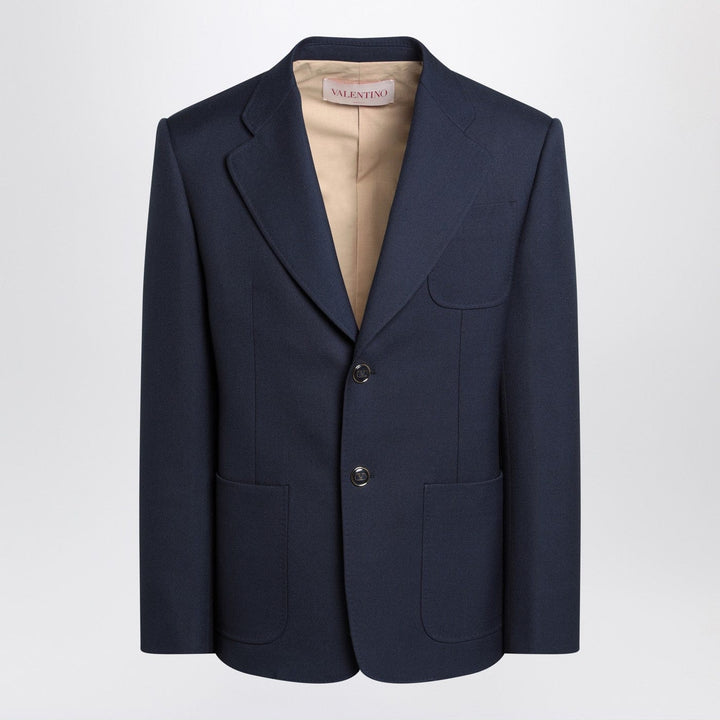 Coats &amp; Jackets Valentino - Blue single-breasted wool jacket Brand