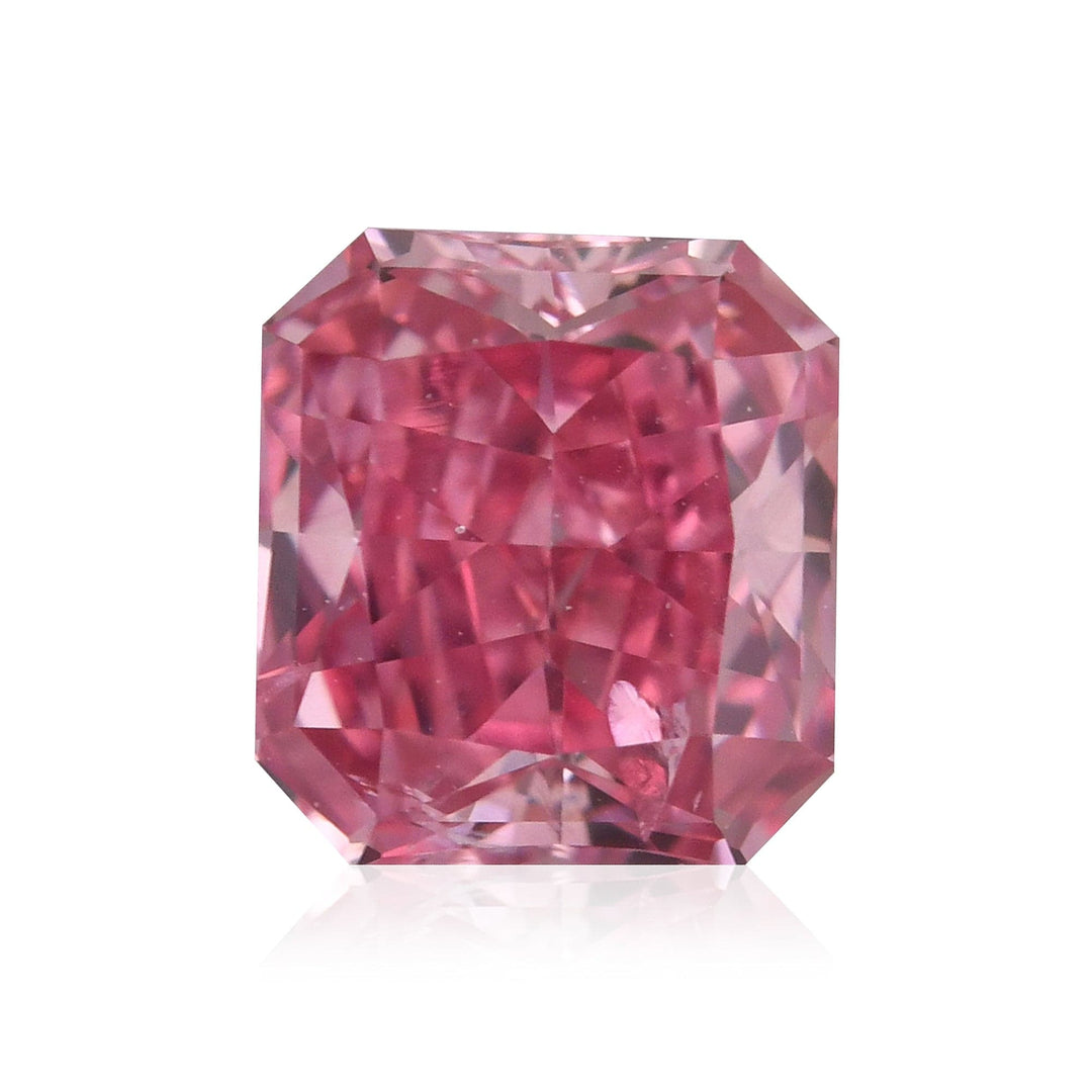 0.36 Carat Fancy Vivid Purplish Pink Radiant Argyle Diamond I1 GIA Brand Color Diamond