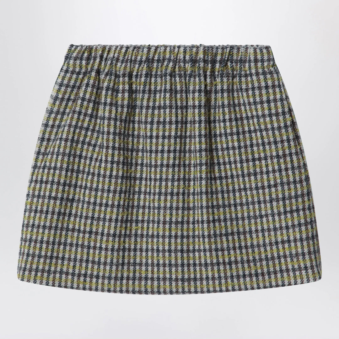 Douuod - Checked skirt in a wool blend Brand 4Y
