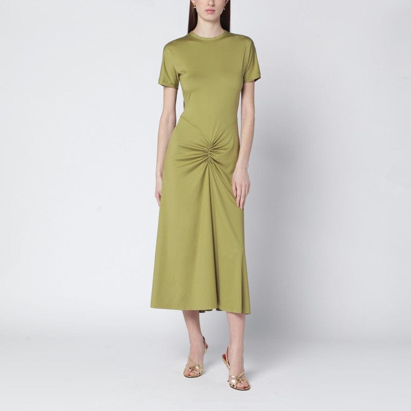Dresses Victoria Beckham - Blaire dress with gathered waist in yellowish green - 8 UK Brand