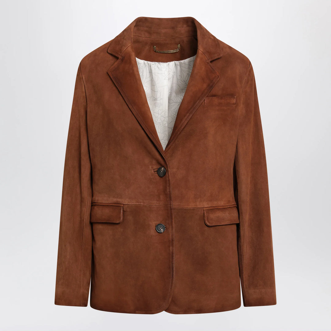 Golden Goose - Robyn suede sheepskin blazer in Cambridge Brown Brand 40  IT