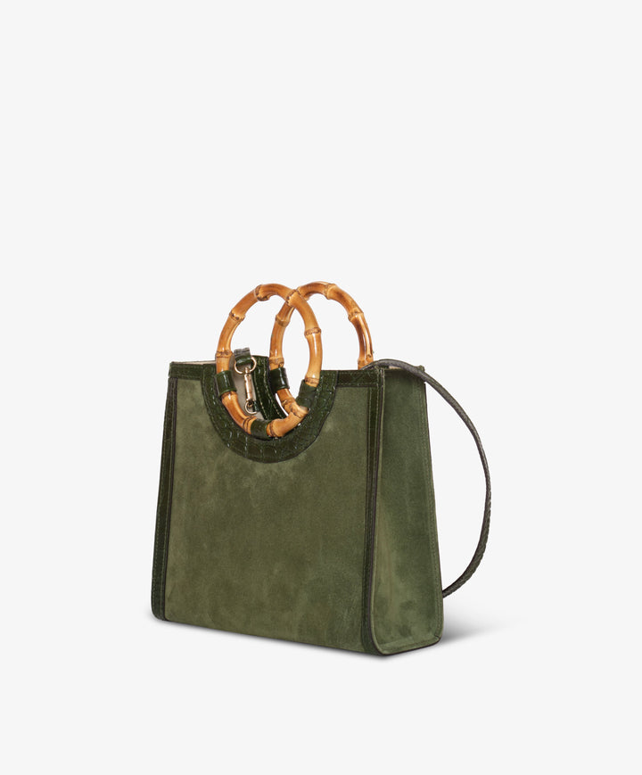 My Style Bags Personalised Bamboo Medium Deluxe Handbag – Green Brand Handbag