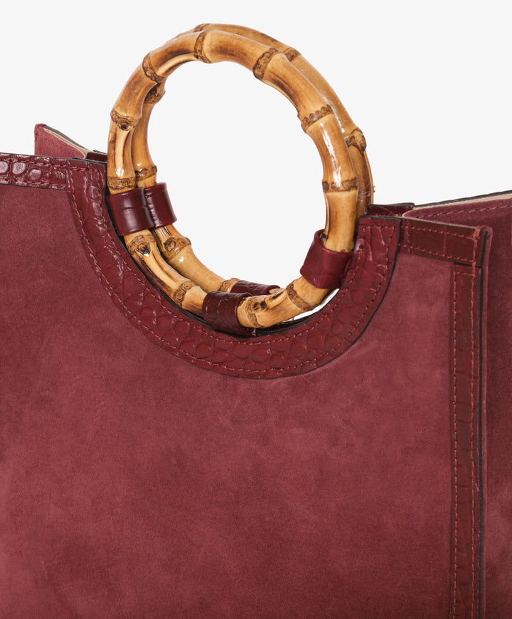 My Style Bags Personalised Bamboo Medium Deluxe Handbag – Plum Brand Handbag