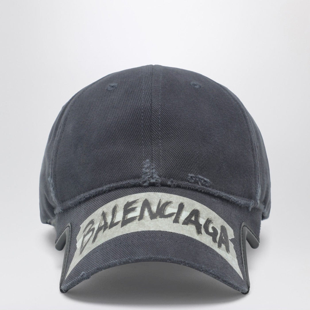Hats Balenciaga - Black washed-effect Masking Tape cap Brand