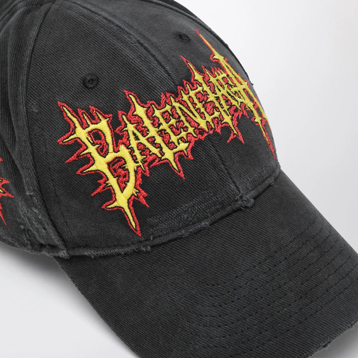 Balenciaga - Sacré Cœur cotton drill baseball cap in faded black Brand Hats