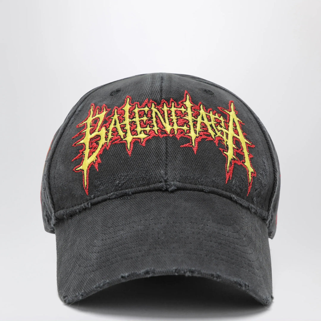Balenciaga - Sacré Cœur cotton drill baseball cap in faded black Brand Hats S