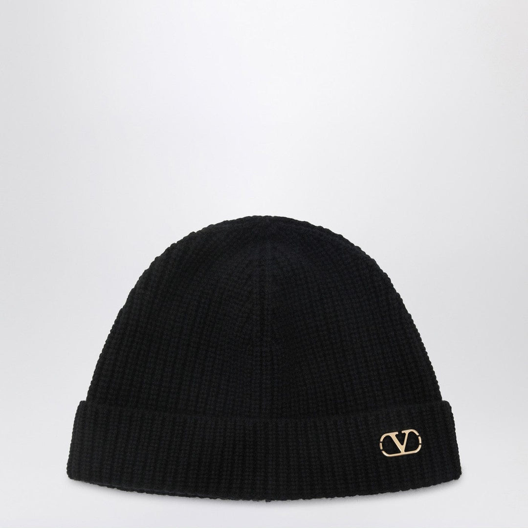 Hats TU Valentino Garavani - VLogo Signature beanie black in cashmere Brand