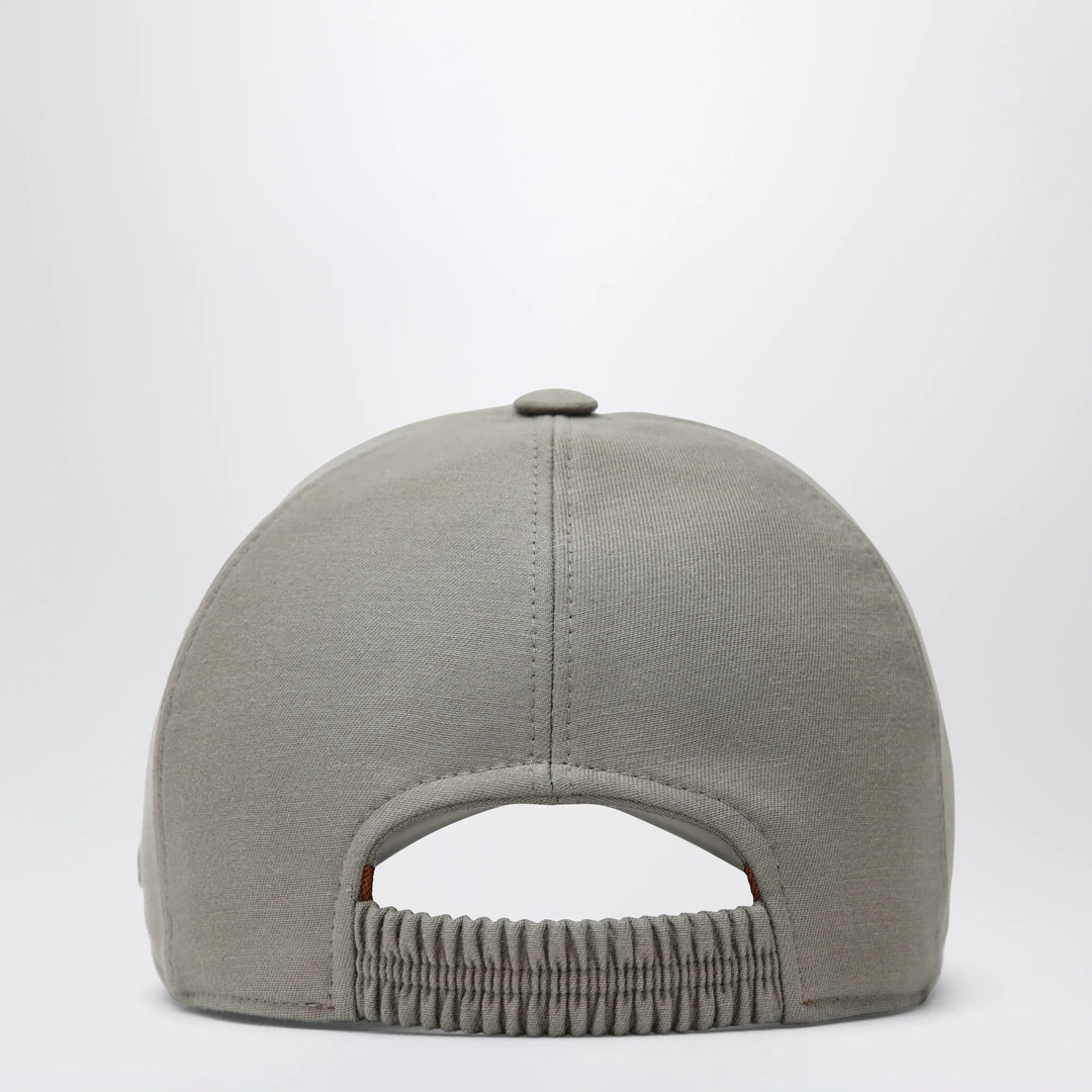 ZEGNA - Taupe cotton baseball cap Brand Hats