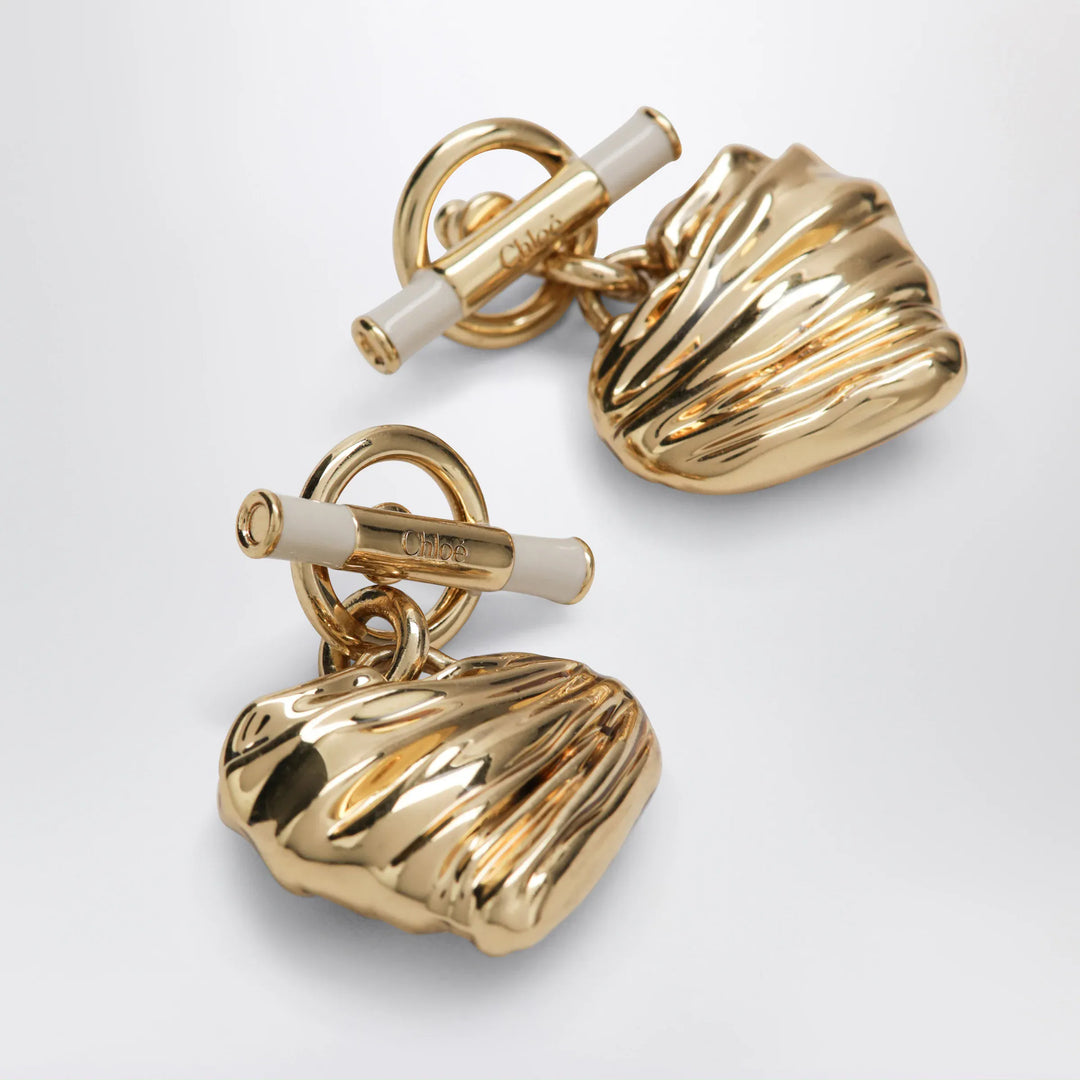 Chloé - Gold/Ivory heart earrings Brand Jewelry U