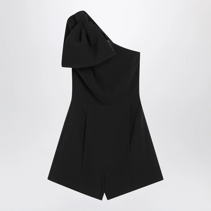 Max Mara Pianoforte - One-shoulder short jumpsuit in black cady Brand Jumpsuits &amp; Rompers 38  IT