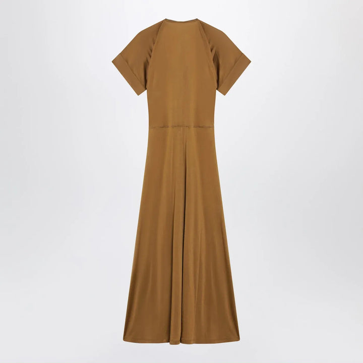 LEMAIRE - Cinnamon-brown zip-up dress in cotton-viscose jersey Brand S