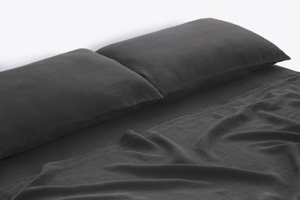 Bemboka Linen Sheets Charcoal / Super King 203x203x40cm Bemboka Belgian Linen Fitted Sheets Brand